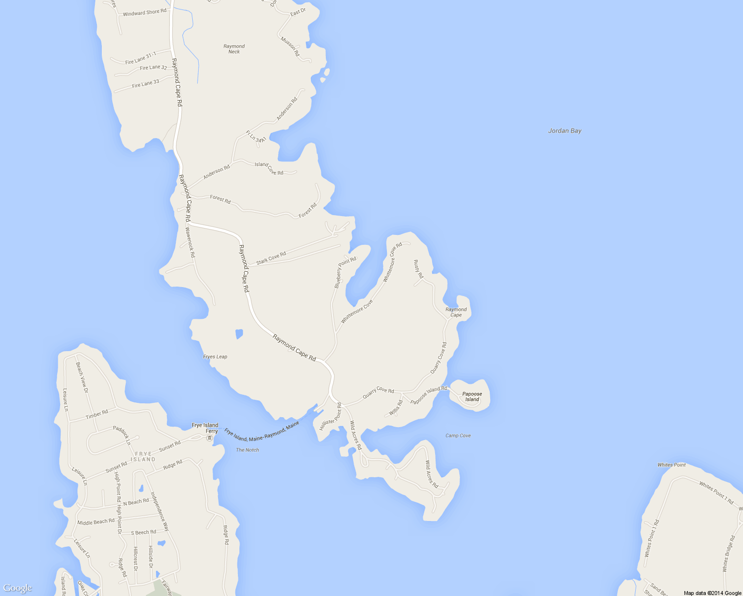 map of restaurants, bars, coffee shops, grocery stores, and more near 40 Whittemore Cove Road in Raymond