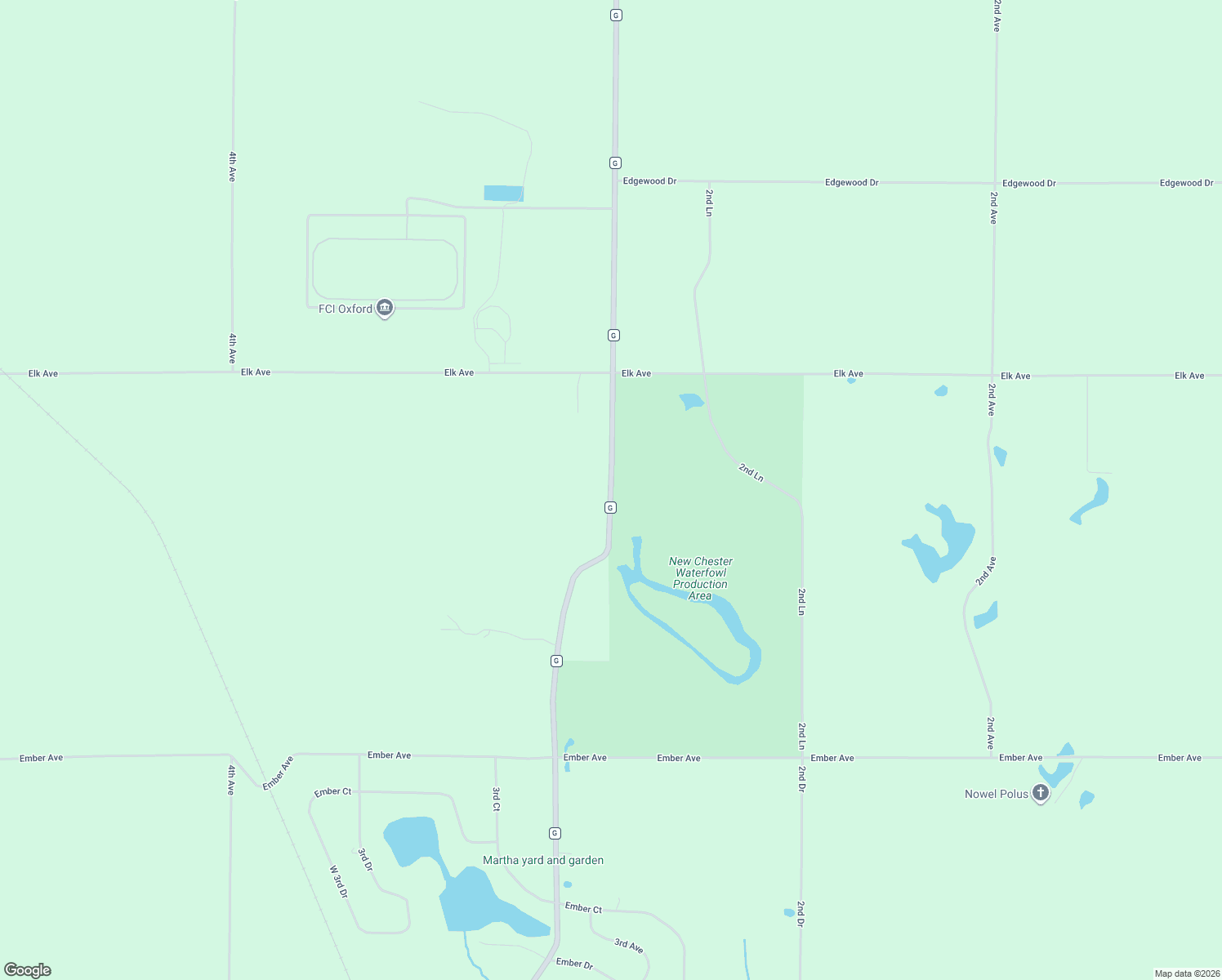 map of restaurants, bars, coffee shops, grocery stores, and more near 2729 County Road G in Oxford