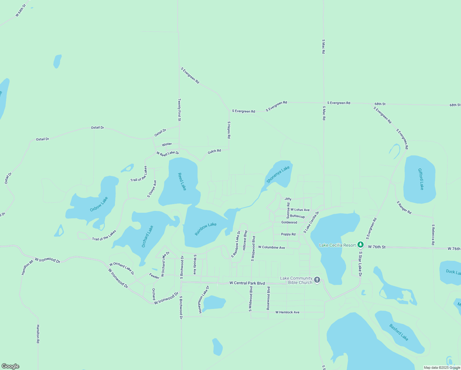 map of restaurants, bars, coffee shops, grocery stores, and more near 8663 West Deer Run in Baldwin