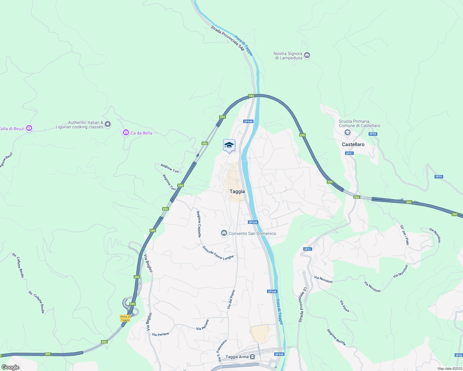 map of restaurants, bars, coffee shops, grocery stores, and more near 5 Vico Molino in Taggia