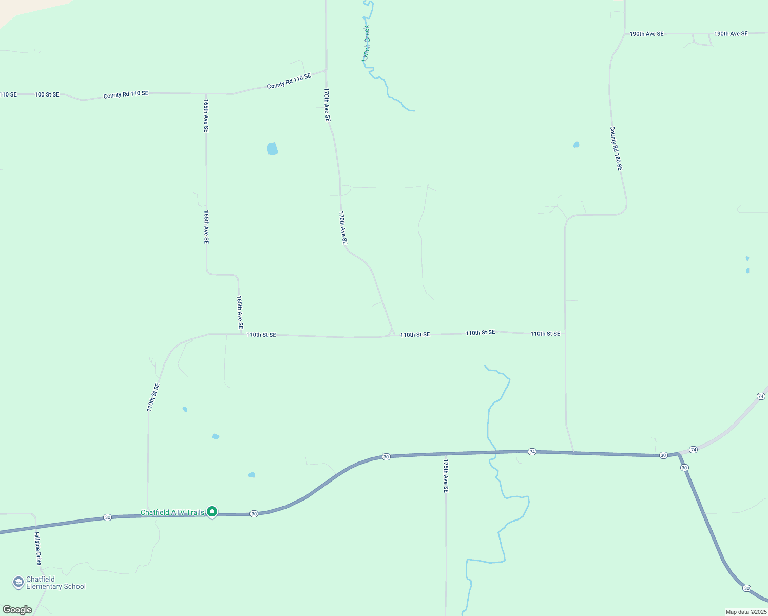map of restaurants, bars, coffee shops, grocery stores, and more near 10865 170th Avenue Southeast in Chatfield