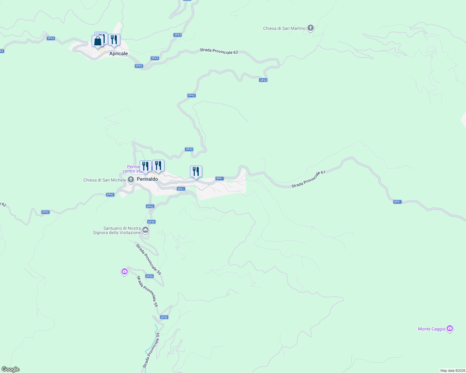 map of restaurants, bars, coffee shops, grocery stores, and more near 2 Strada Campi in Perinaldo