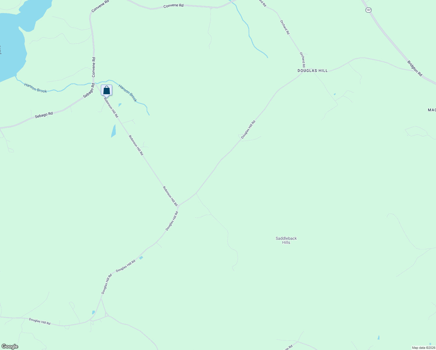 map of restaurants, bars, coffee shops, grocery stores, and more near 388 Dyke Mountain Road in Sebago