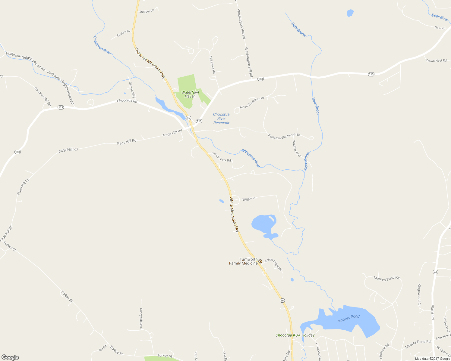 map of restaurants, bars, coffee shops, grocery stores, and more near 237 White Mountain Highway in Tamworth