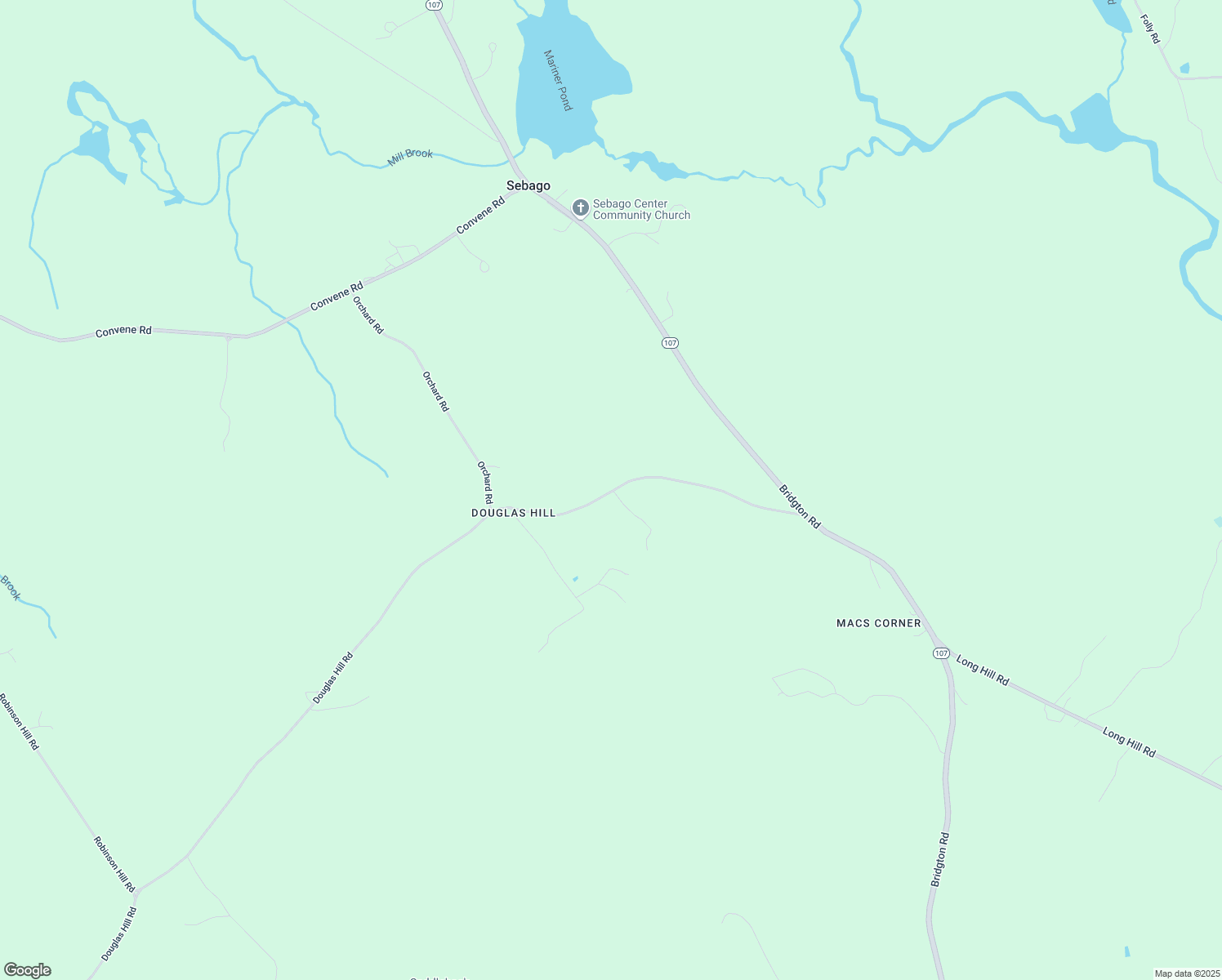 map of restaurants, bars, coffee shops, grocery stores, and more near 103 Douglas Hill Road in Sebago