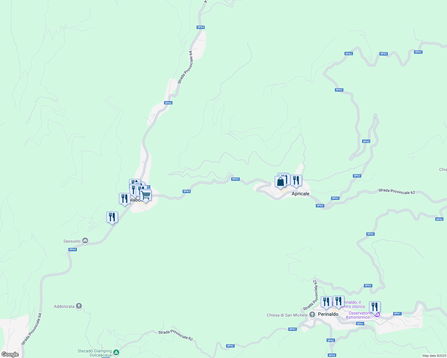 map of restaurants, bars, coffee shops, grocery stores, and more near 1 Strada San Pietro in Provincia di Imperia
