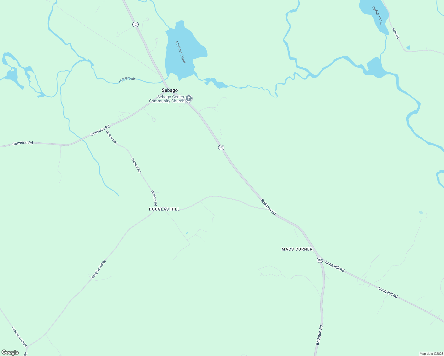 map of restaurants, bars, coffee shops, grocery stores, and more near 87 Dyke Mountain Road in Sebago