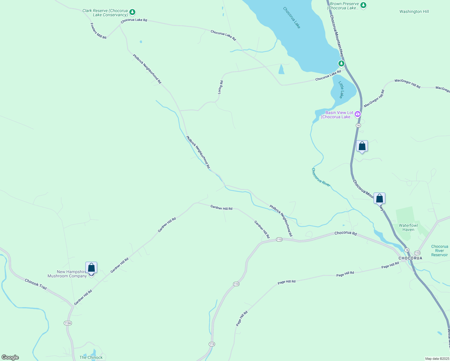 map of restaurants, bars, coffee shops, grocery stores, and more near Philbrook Neighborhood Rd in Tamworth