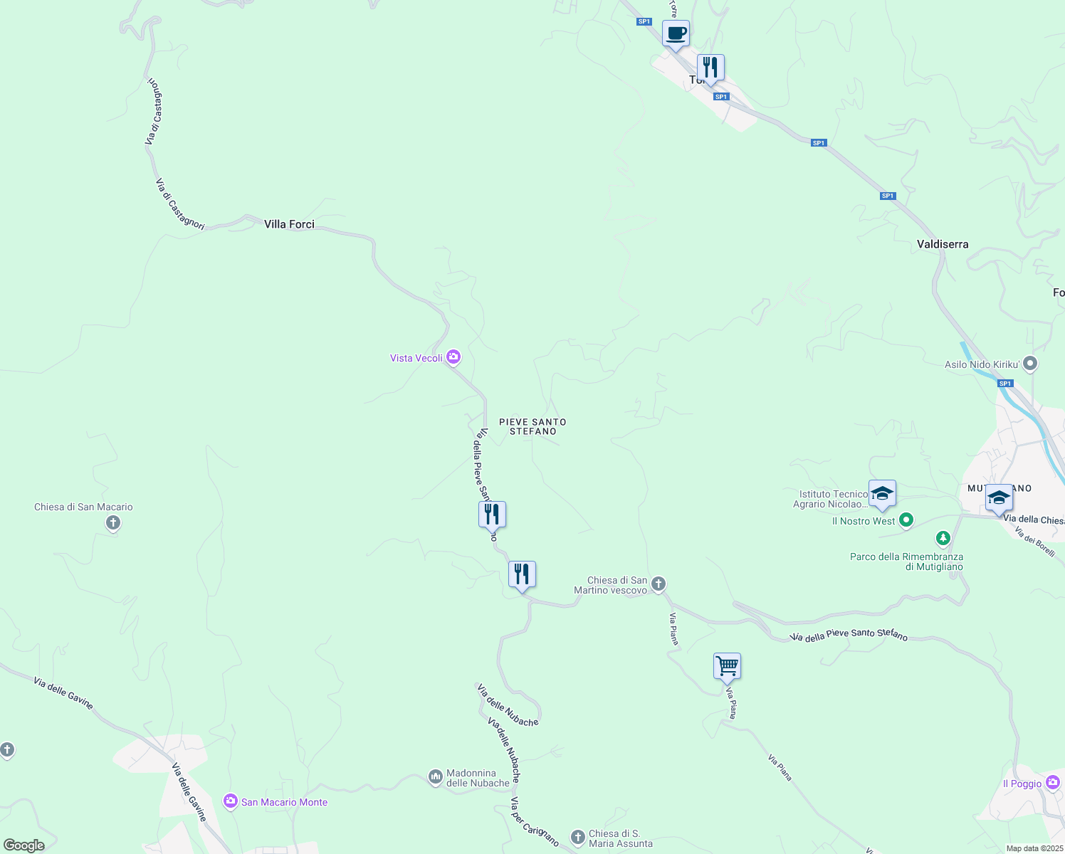 map of restaurants, bars, coffee shops, grocery stores, and more near in Provincia di Lucca