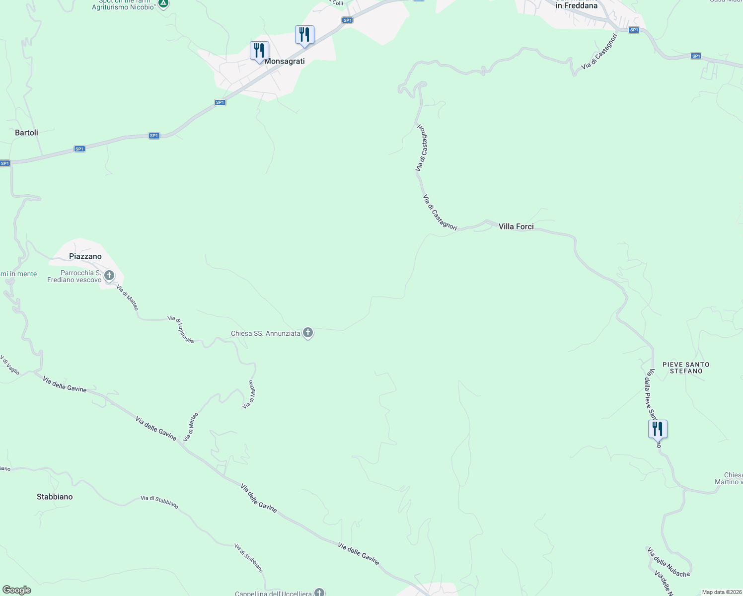 map of restaurants, bars, coffee shops, grocery stores, and more near in Province of Lucca