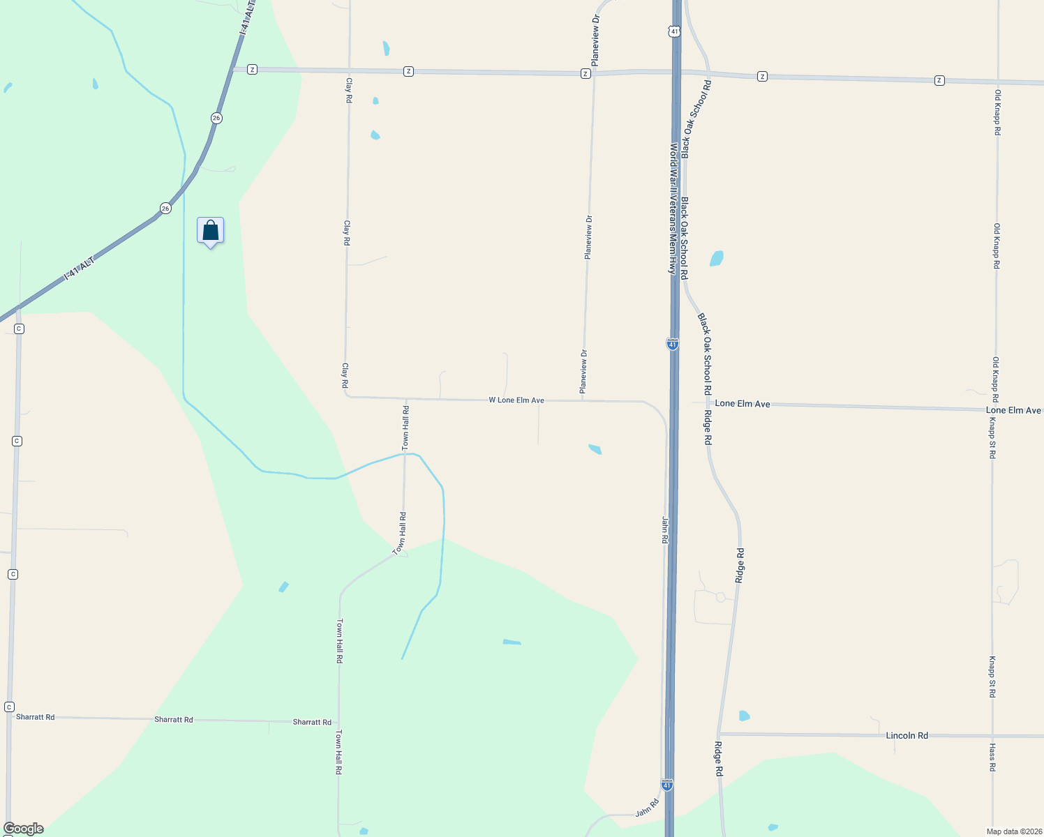 map of restaurants, bars, coffee shops, grocery stores, and more near W8662 West Lone Elm Road in Van Dyne