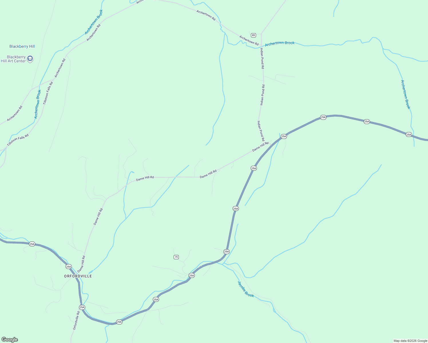 map of restaurants, bars, coffee shops, grocery stores, and more near 321 Dame Hill Road in Orford