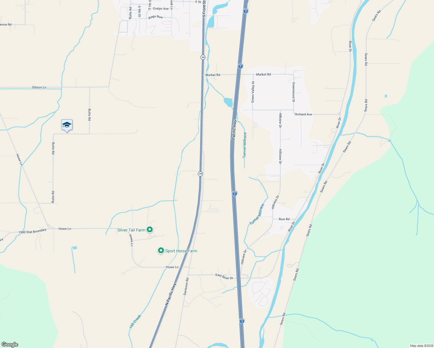 map of restaurants, bars, coffee shops, grocery stores, and more near 82243 Davisson Road in Creswell