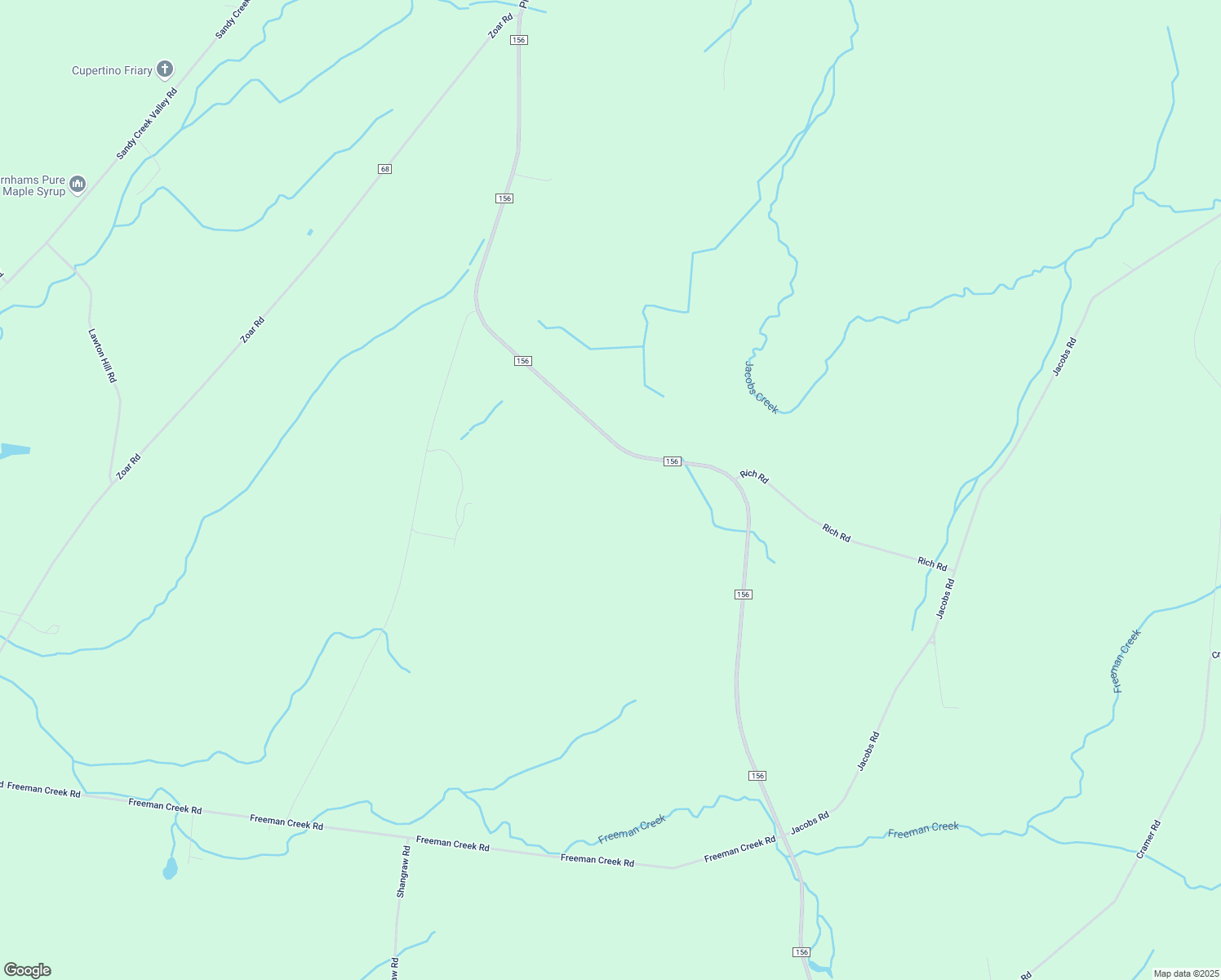 map of restaurants, bars, coffee shops, grocery stores, and more near 16075 County Road 156 in Watertown