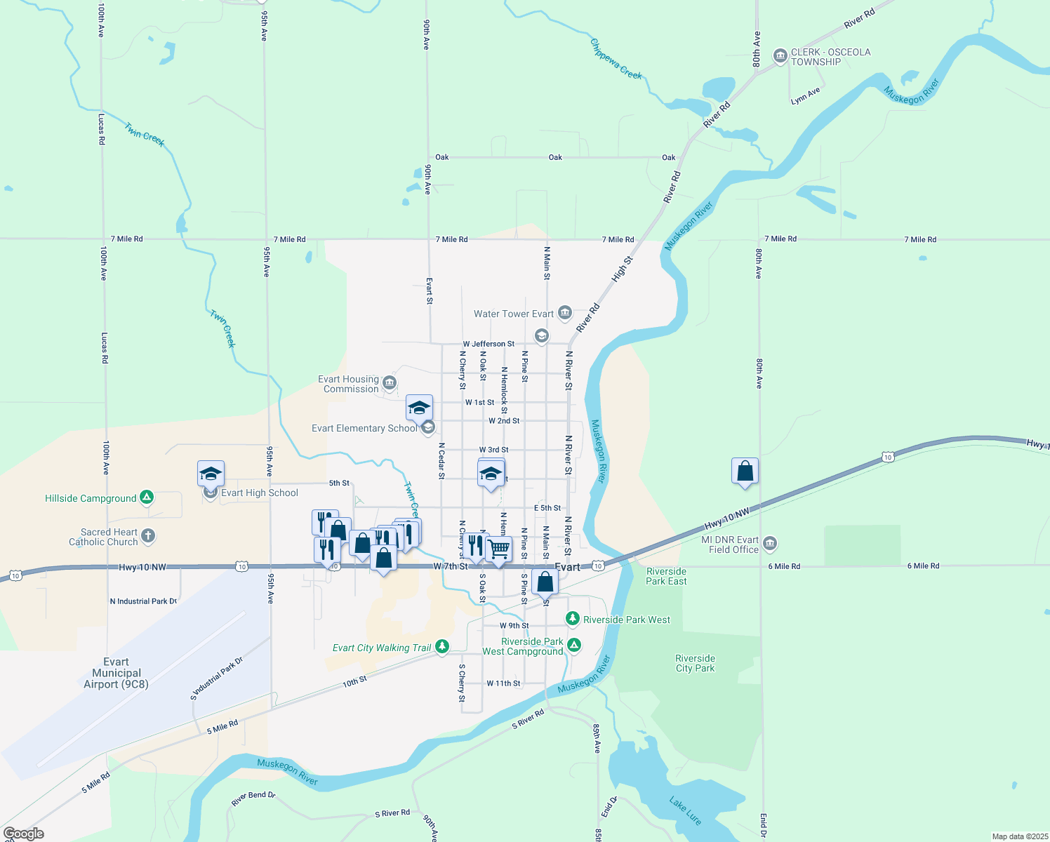 North Pine Street, Evart MI Walk Score