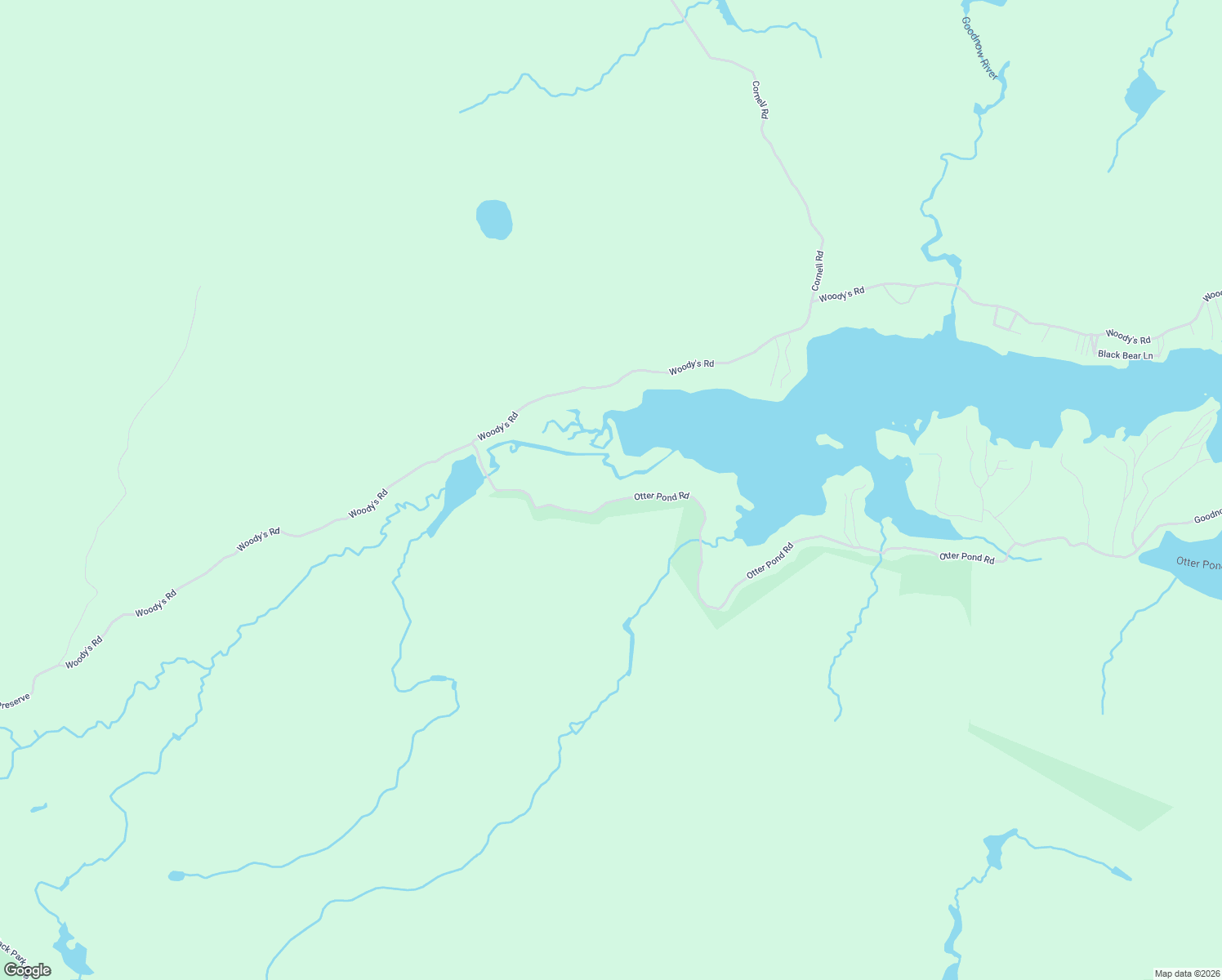 map of restaurants, bars, coffee shops, grocery stores, and more near Otter Pond Road in Newcomb