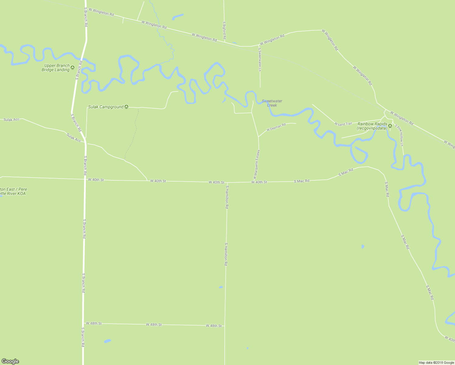 map of restaurants, bars, coffee shops, grocery stores, and more near West 40th Street in Township of Branch