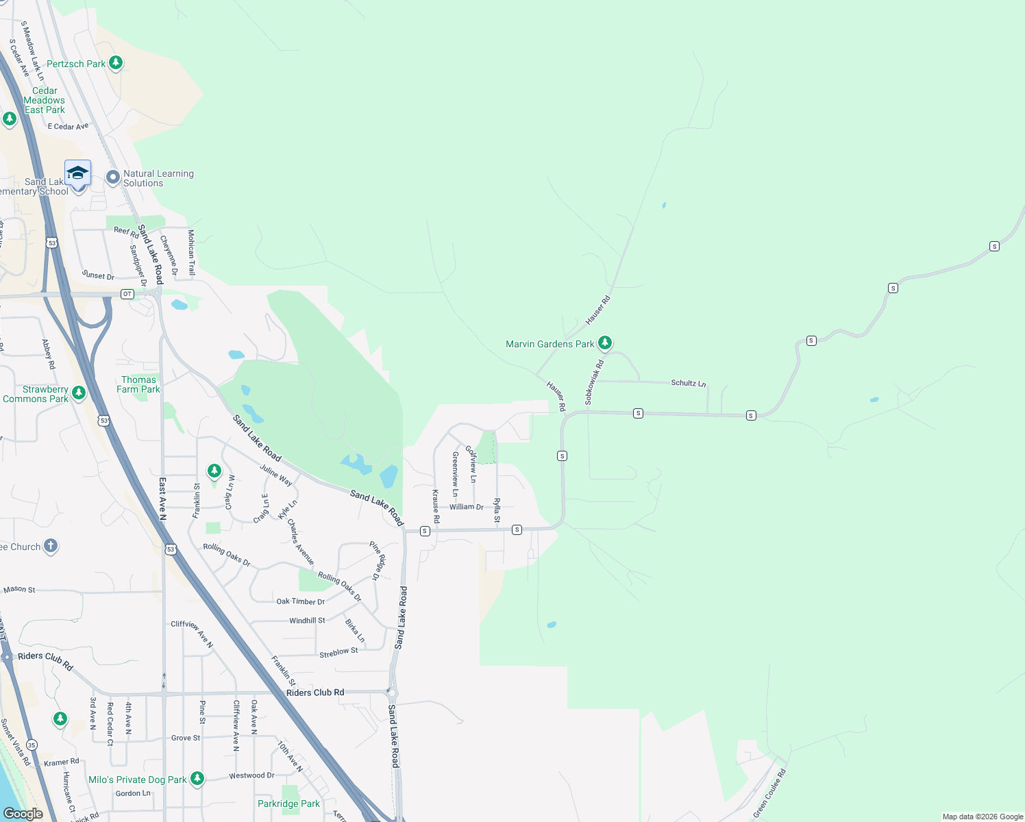 map of restaurants, bars, coffee shops, grocery stores, and more near 2417 Krause Rd in Onalaska