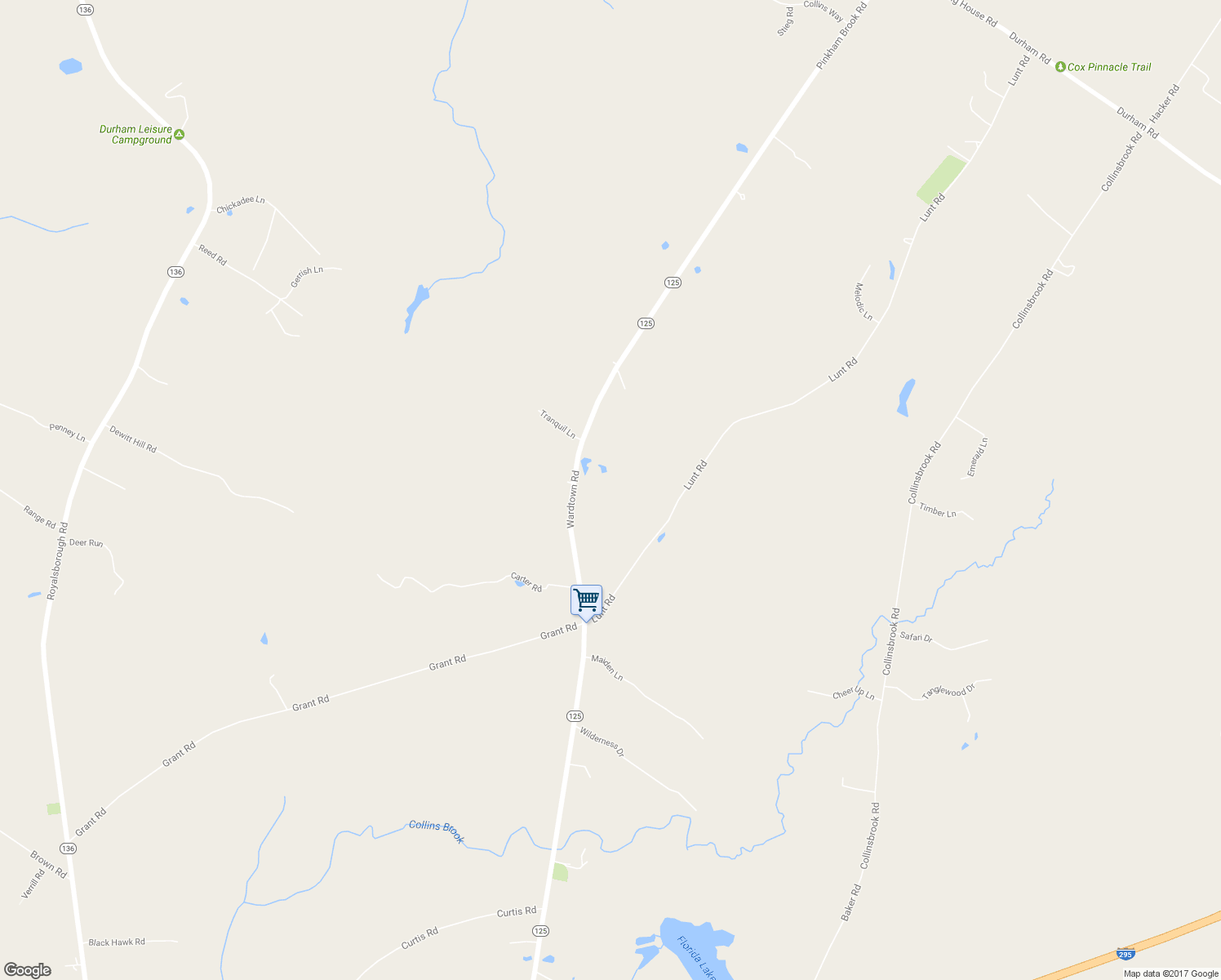 map of restaurants, bars, coffee shops, grocery stores, and more near 154 Wardtown Road in Freeport