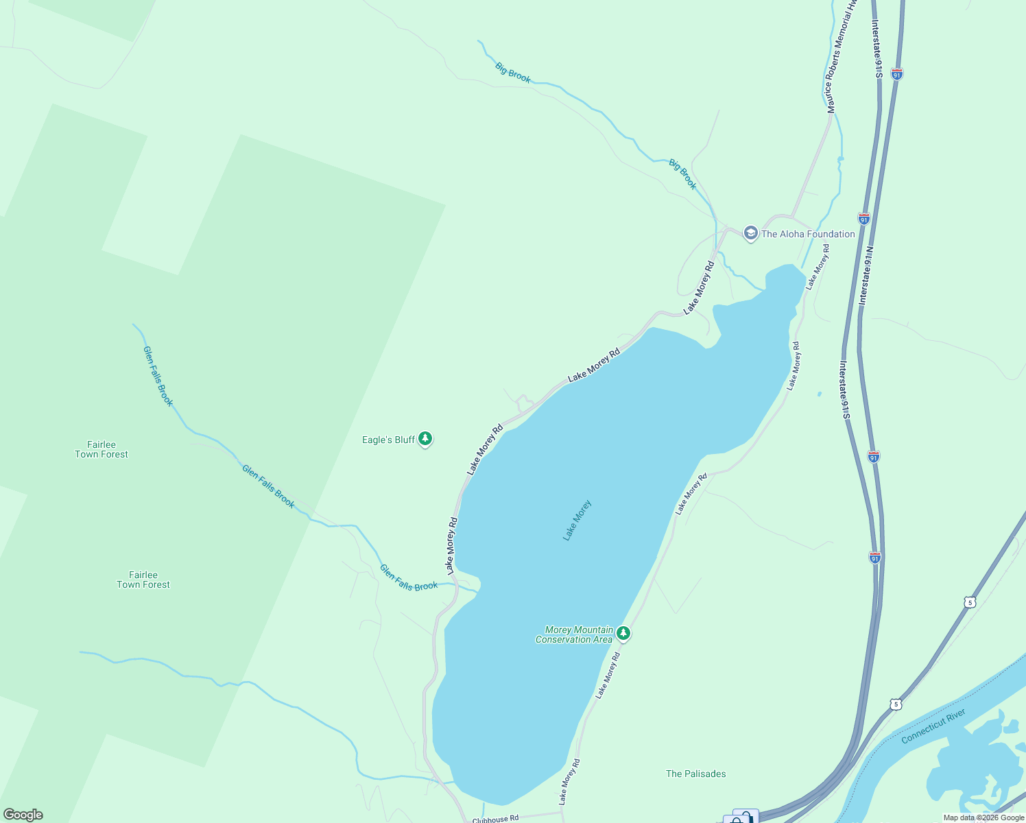 map of restaurants, bars, coffee shops, grocery stores, and more near 2039 Lake Morey Road in Fairlee