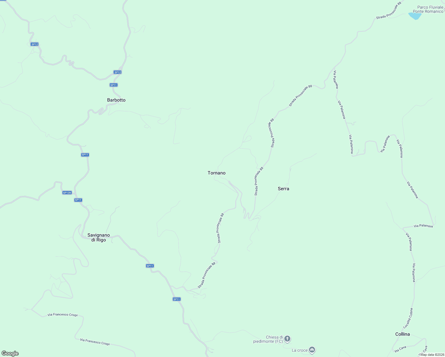 map of restaurants, bars, coffee shops, grocery stores, and more near 2 Via Tornano in Provincia di Forlì-Cesena