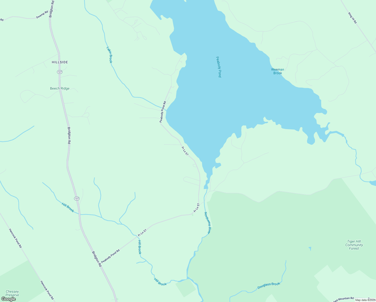 map of restaurants, bars, coffee shops, grocery stores, and more near 609 Peabody Pond Road in Sebago
