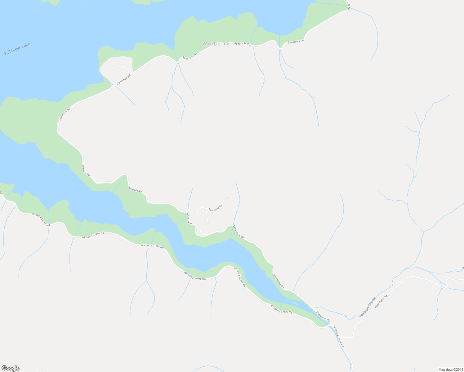 map of restaurants, bars, coffee shops, grocery stores, and more near 83715 Peninsula Road in Fall Creek