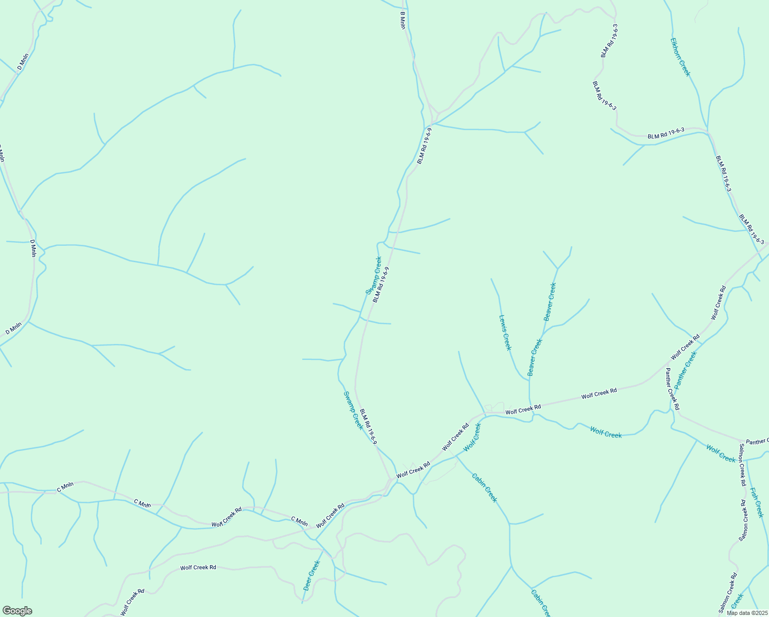 map of restaurants, bars, coffee shops, grocery stores, and more near BLM Road 19-6-9 in Veneta