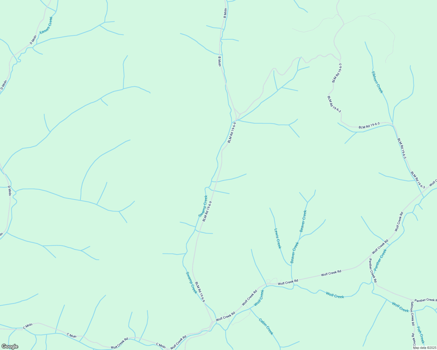 map of restaurants, bars, coffee shops, grocery stores, and more near BLM Road 19-6-9 in Lane County