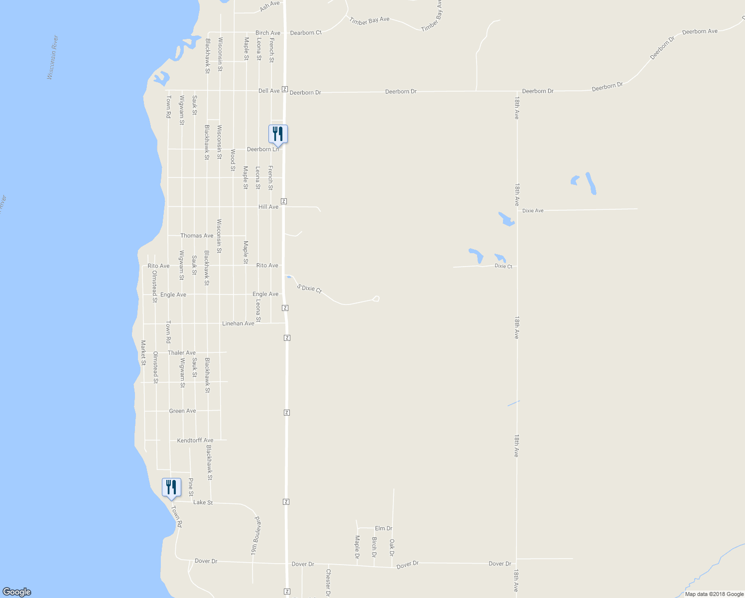 map of restaurants, bars, coffee shops, grocery stores, and more near 1874 South Dixie Court in Friendship