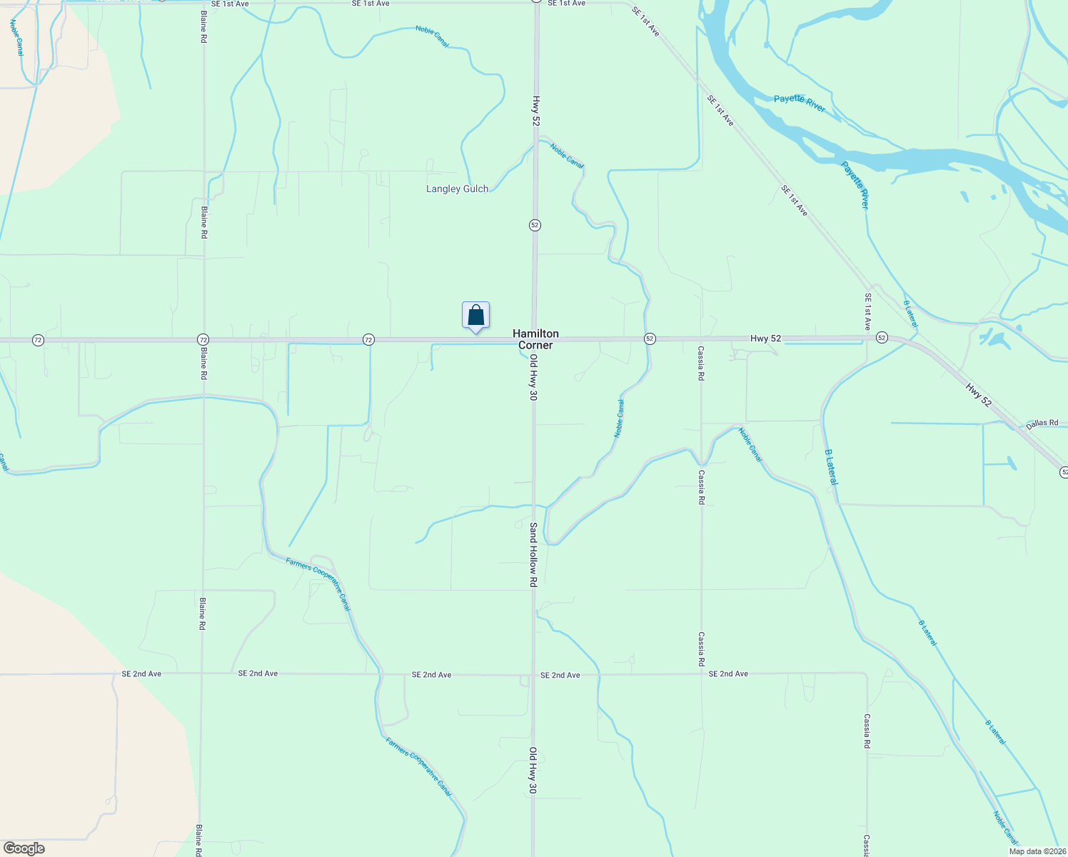 map of restaurants, bars, coffee shops, grocery stores, and more near 5367 Sand Hollow Road in New Plymouth