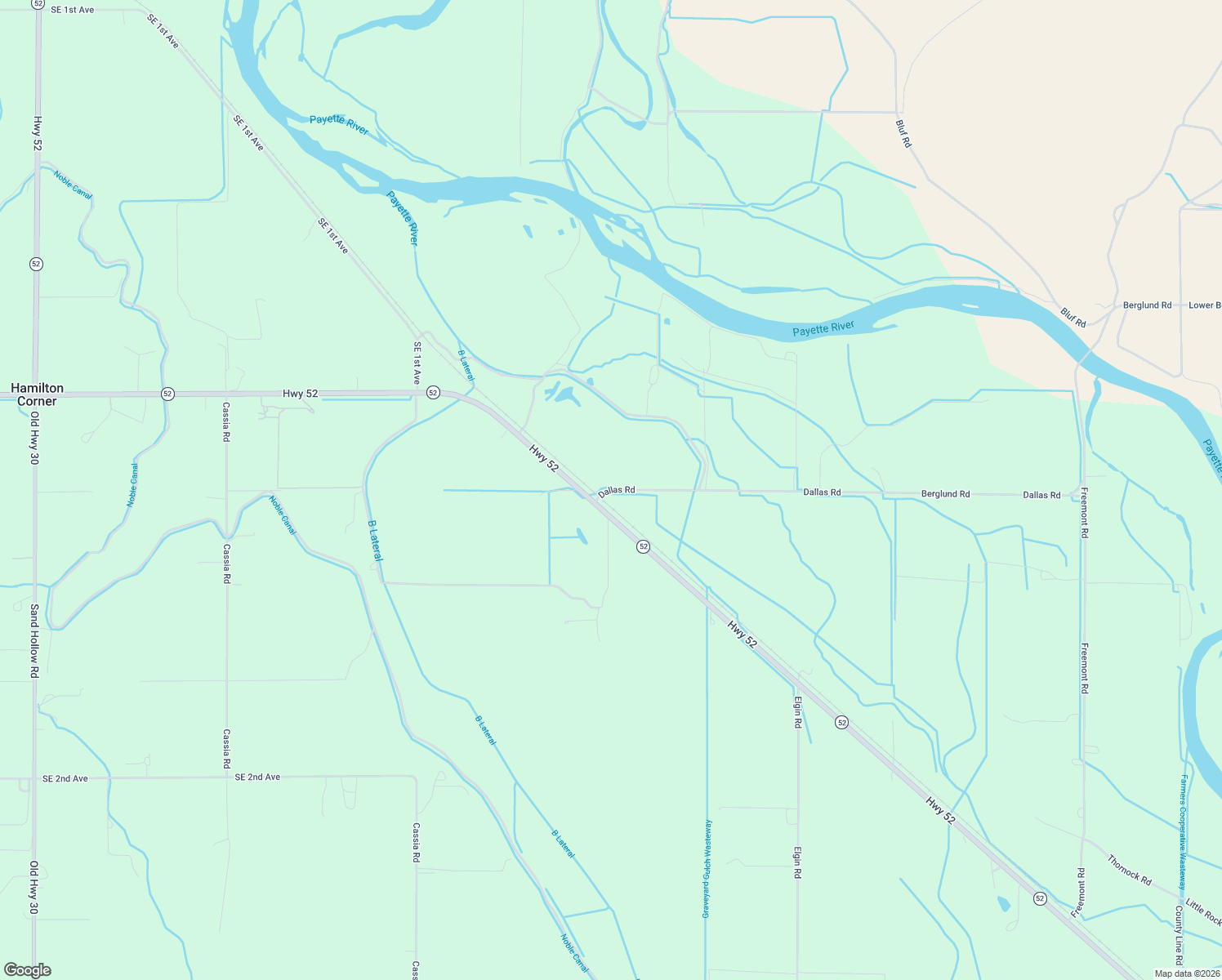 map of restaurants, bars, coffee shops, grocery stores, and more near 6410 Dallas Rd in New Plymouth