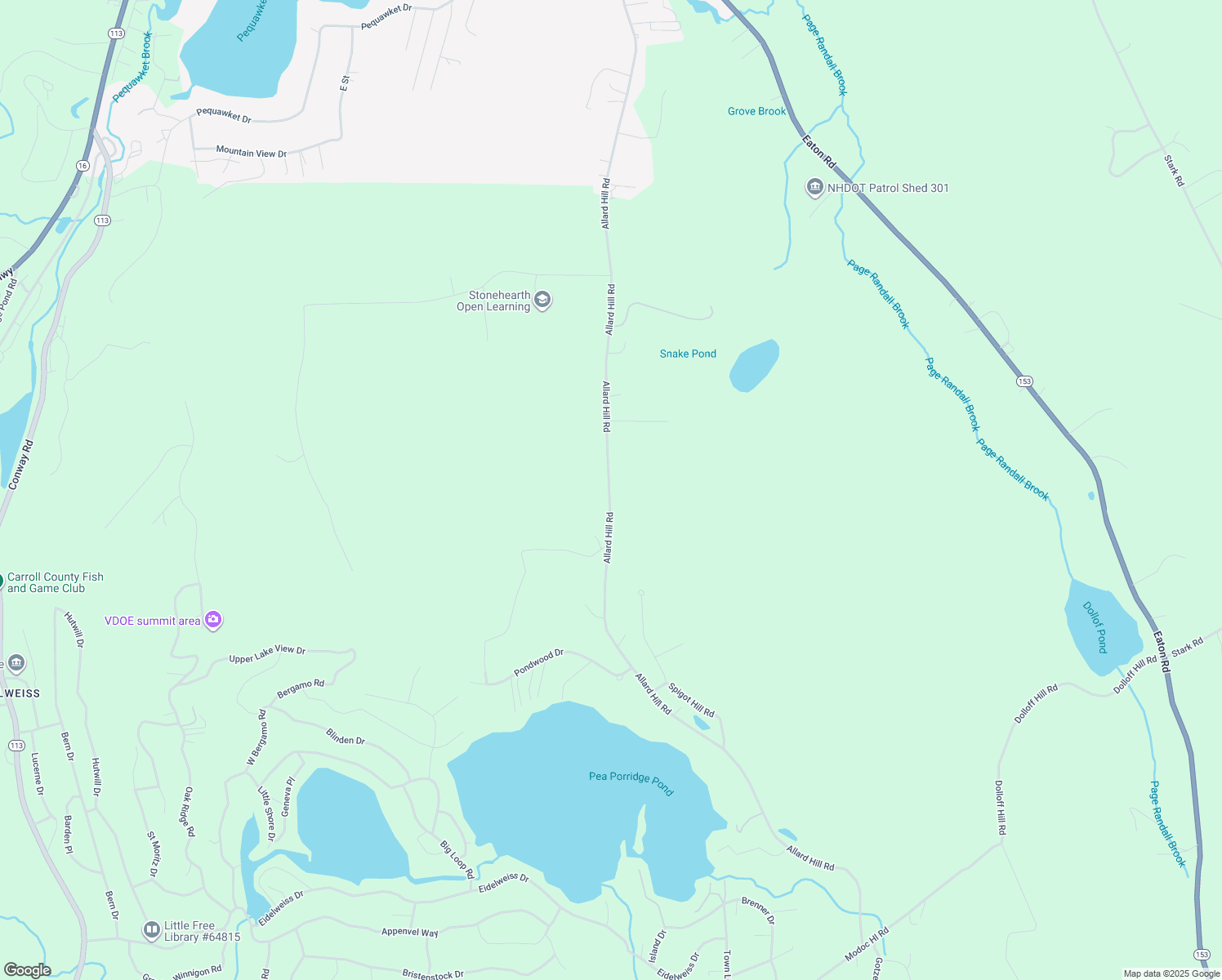 map of restaurants, bars, coffee shops, grocery stores, and more near 333 Allard Hill Road in Conway