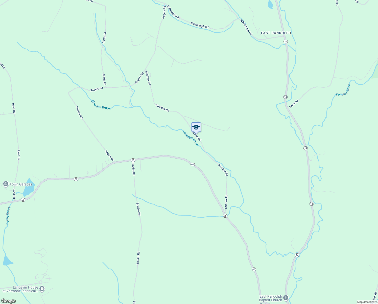 map of restaurants, bars, coffee shops, grocery stores, and more near 3 Vermont 66 in Randolph