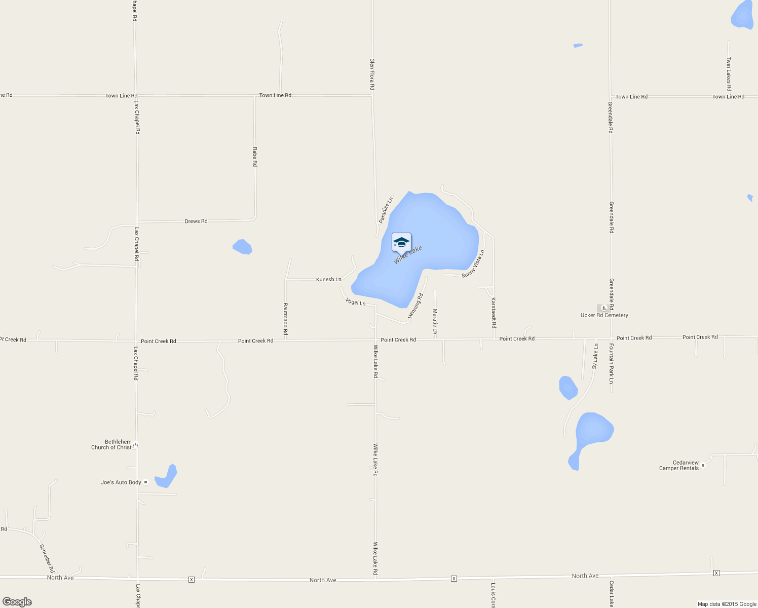 map of restaurants, bars, coffee shops, grocery stores, and more near 10909 Wilke Lake Road in Kiel