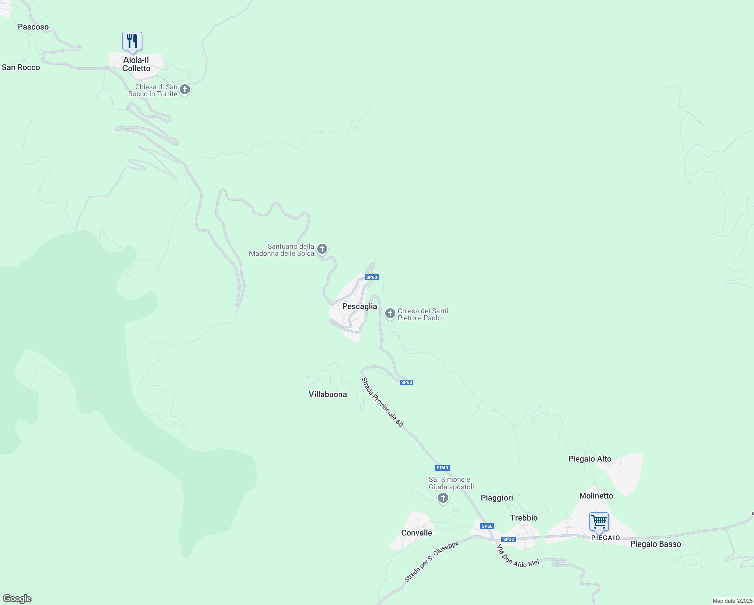 map of restaurants, bars, coffee shops, grocery stores, and more near 20 Via di Pescaglia in Pescaglia