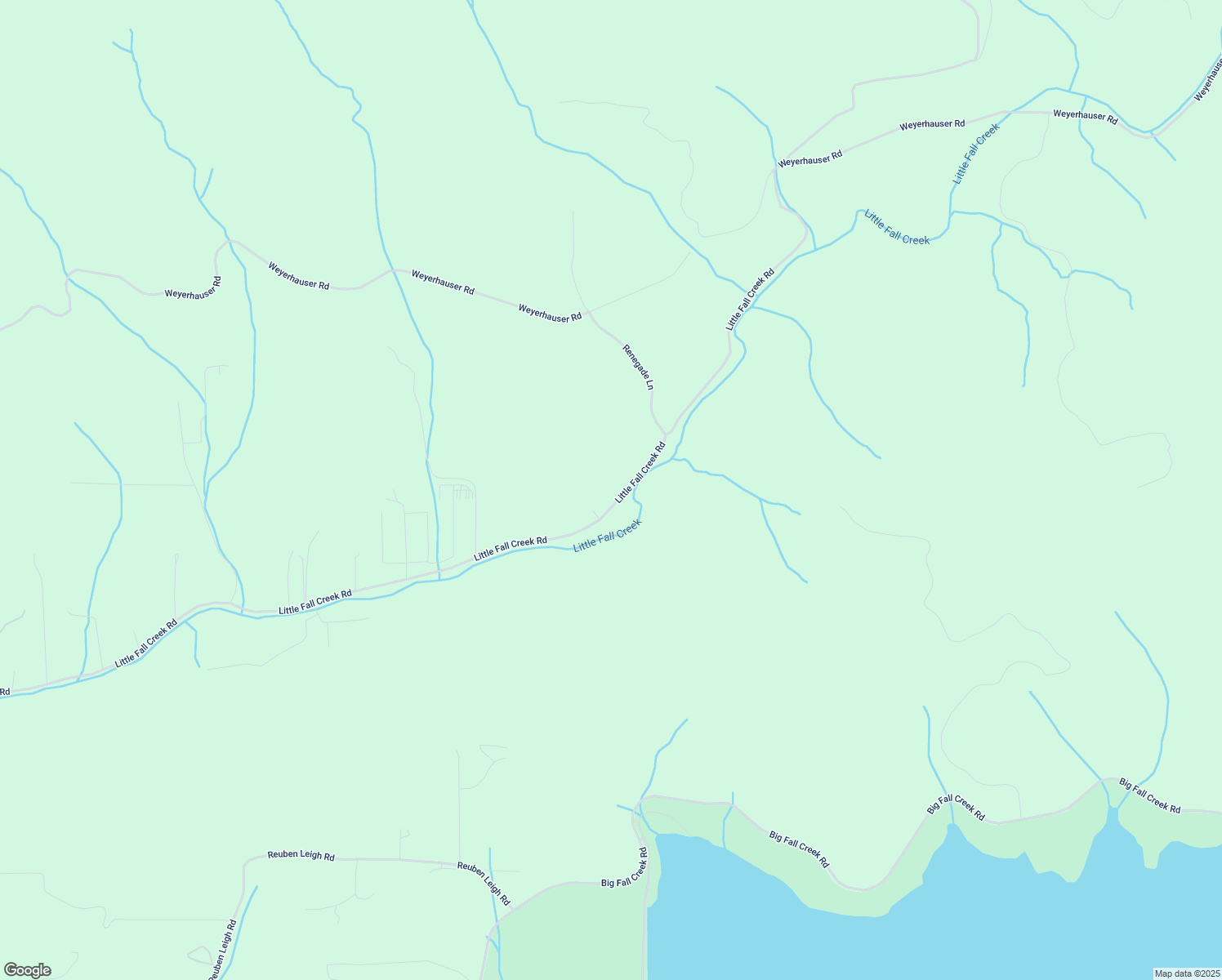 map of restaurants, bars, coffee shops, grocery stores, and more near 40631 Little Fall Creek Road in Fall Creek