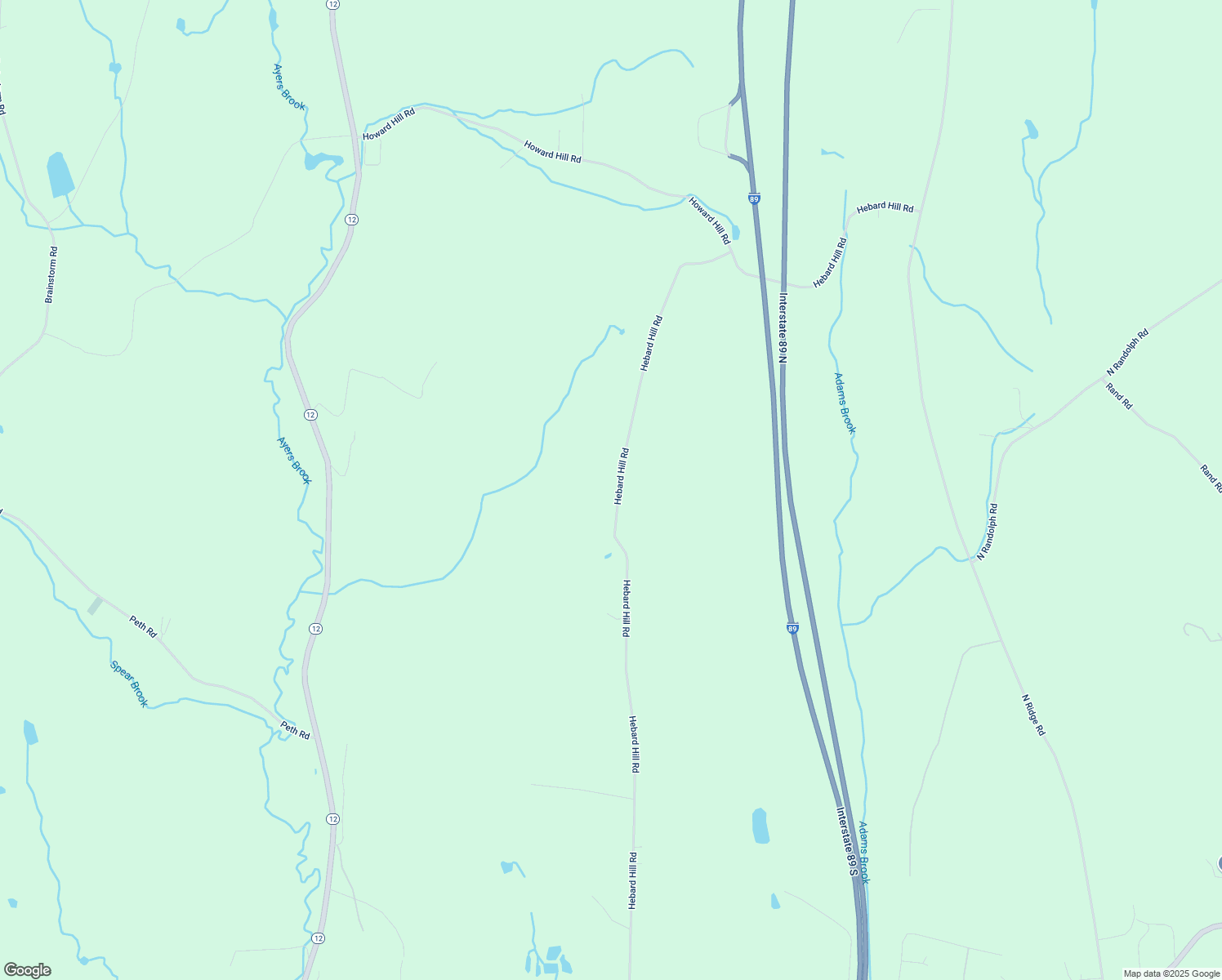 map of restaurants, bars, coffee shops, grocery stores, and more near 2095 Hebard Hill Rd in Randolph