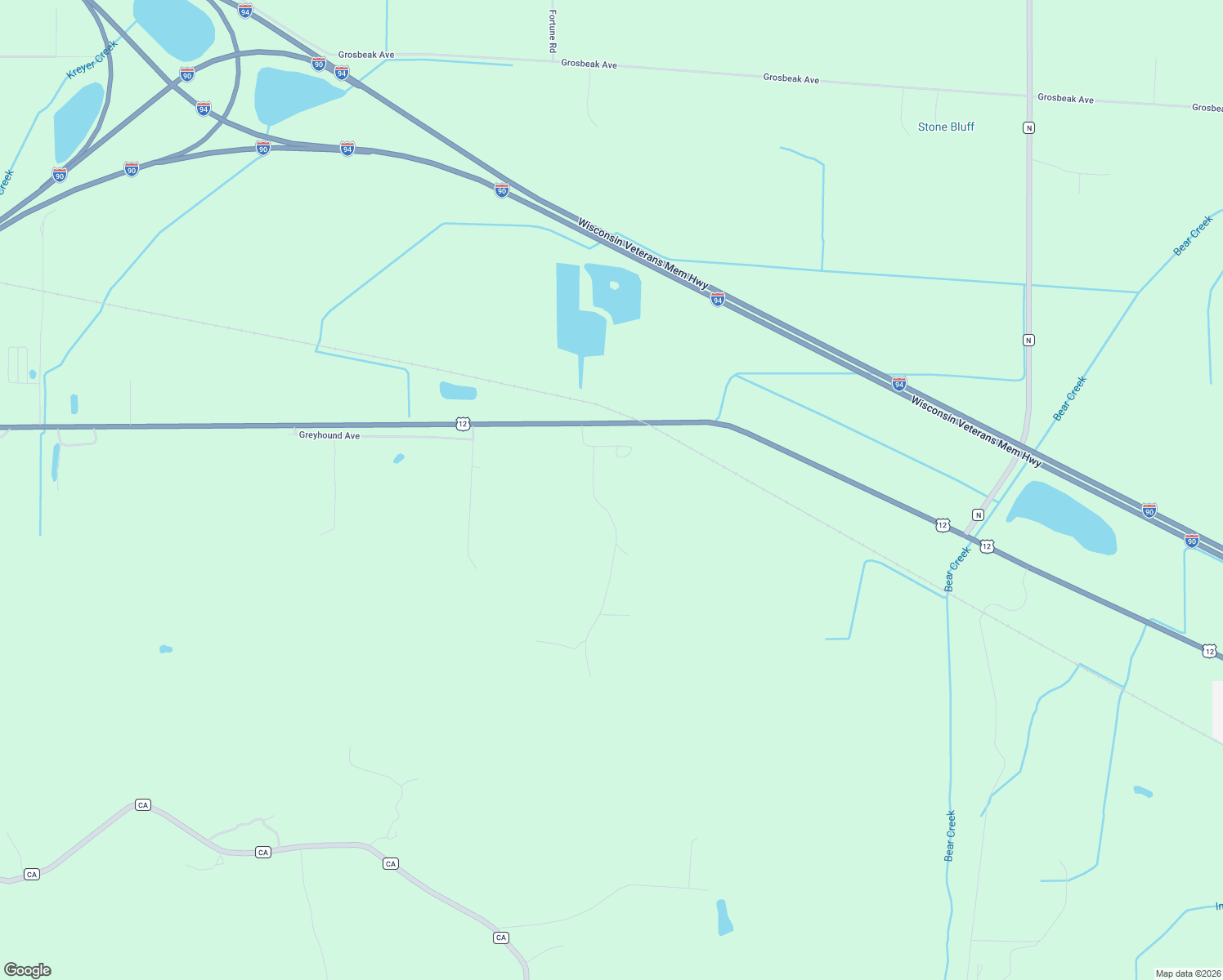 map of restaurants, bars, coffee shops, grocery stores, and more near 14170 Grayling Road in Tomah