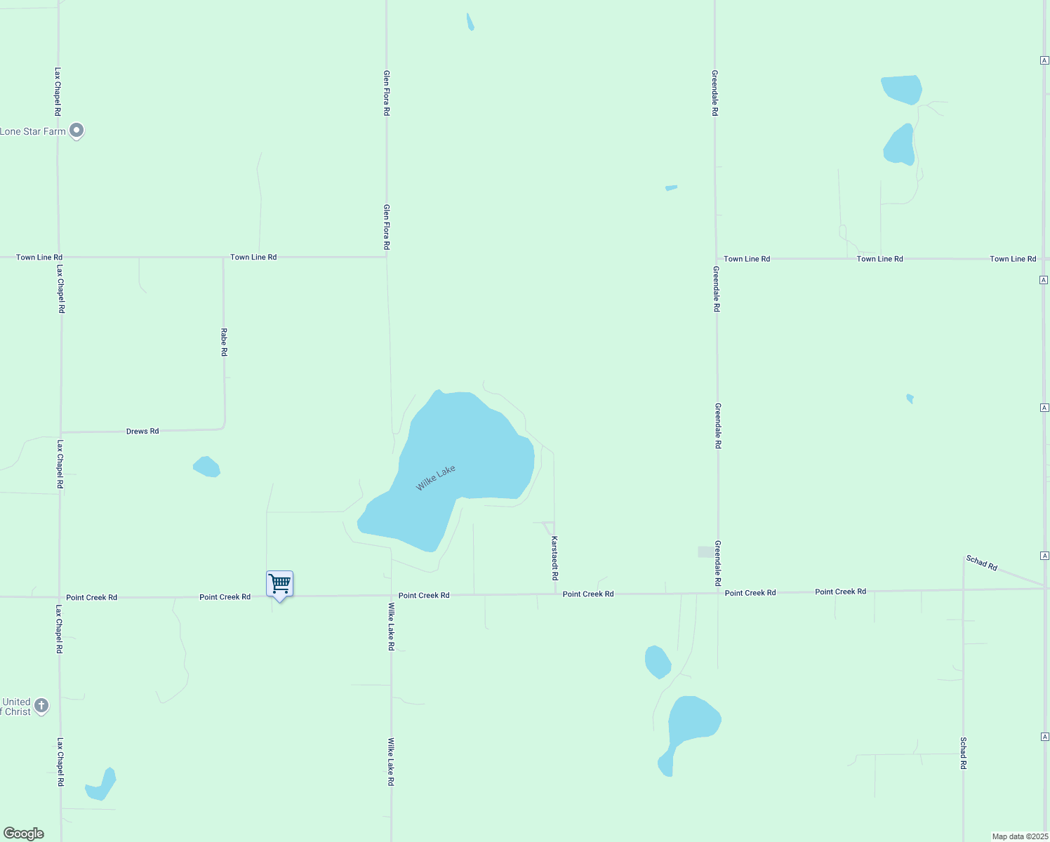 map of restaurants, bars, coffee shops, grocery stores, and more near 10425 Karstaedt Road in Kiel