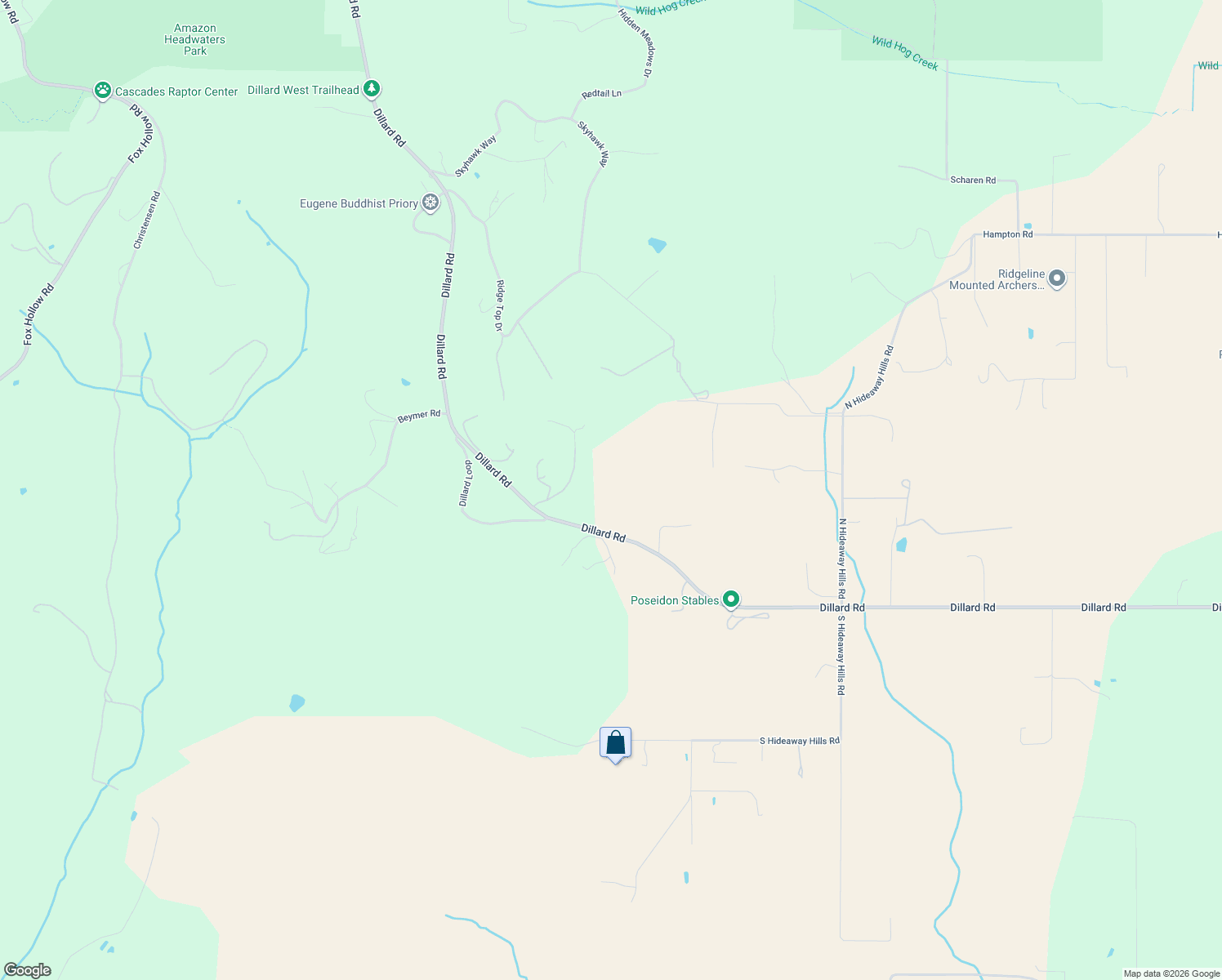 map of restaurants, bars, coffee shops, grocery stores, and more near 32810 Sisters Loop in Eugene
