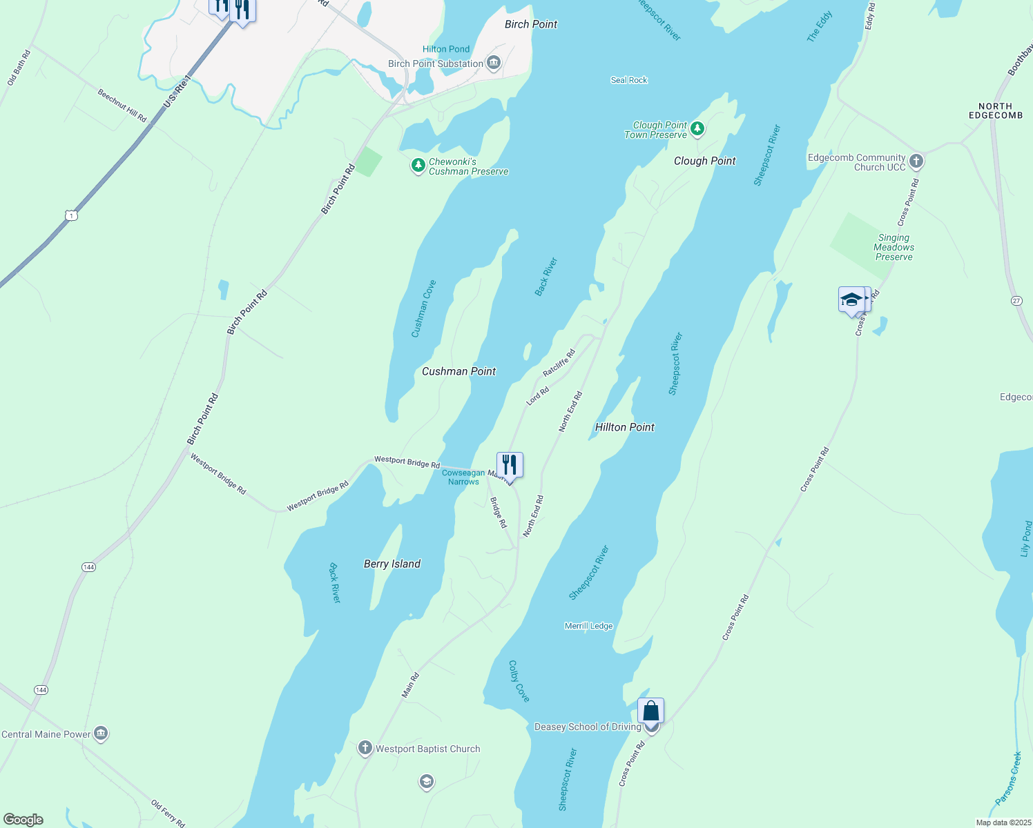 map of restaurants, bars, coffee shops, grocery stores, and more near 42 Lord Road in Westport