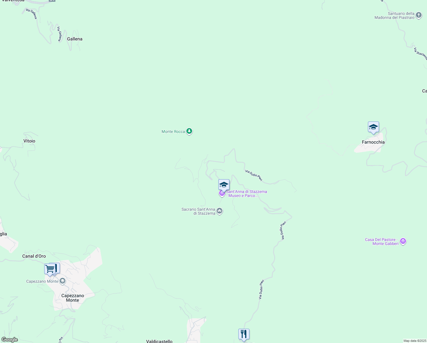 map of restaurants, bars, coffee shops, grocery stores, and more near Sant'Anna, Stazzema in Provincia di Lucca