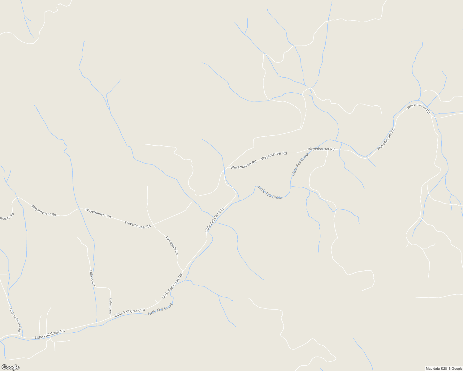 map of restaurants, bars, coffee shops, grocery stores, and more near 40600 Little Fall Creek Road in Fall Creek