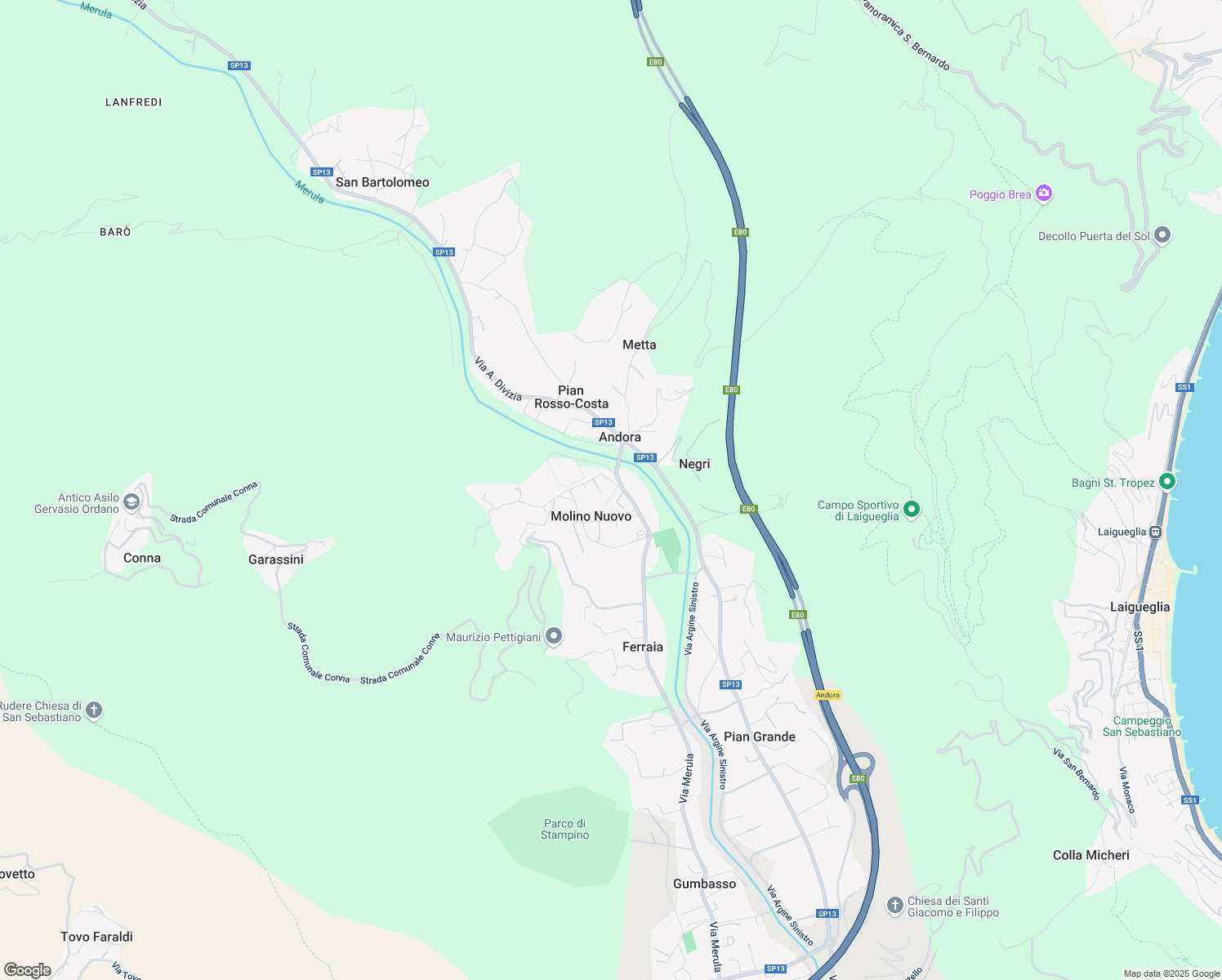 map of restaurants, bars, coffee shops, grocery stores, and more near 37A Via Giovanni Molineri in Molino Nuovo