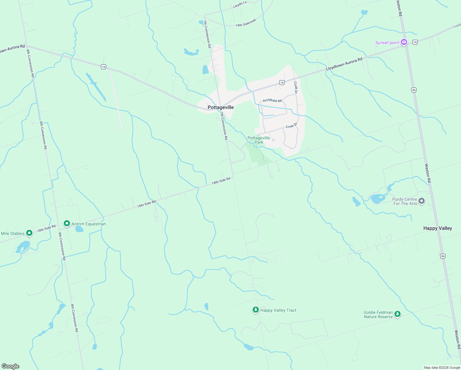 map of restaurants, bars, coffee shops, grocery stores, and more near 15980 7th Concession Road in Schomberg