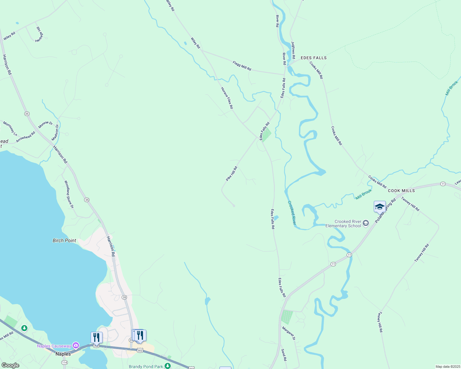 map of restaurants, bars, coffee shops, grocery stores, and more near 80 Pike Hill Road in Naples