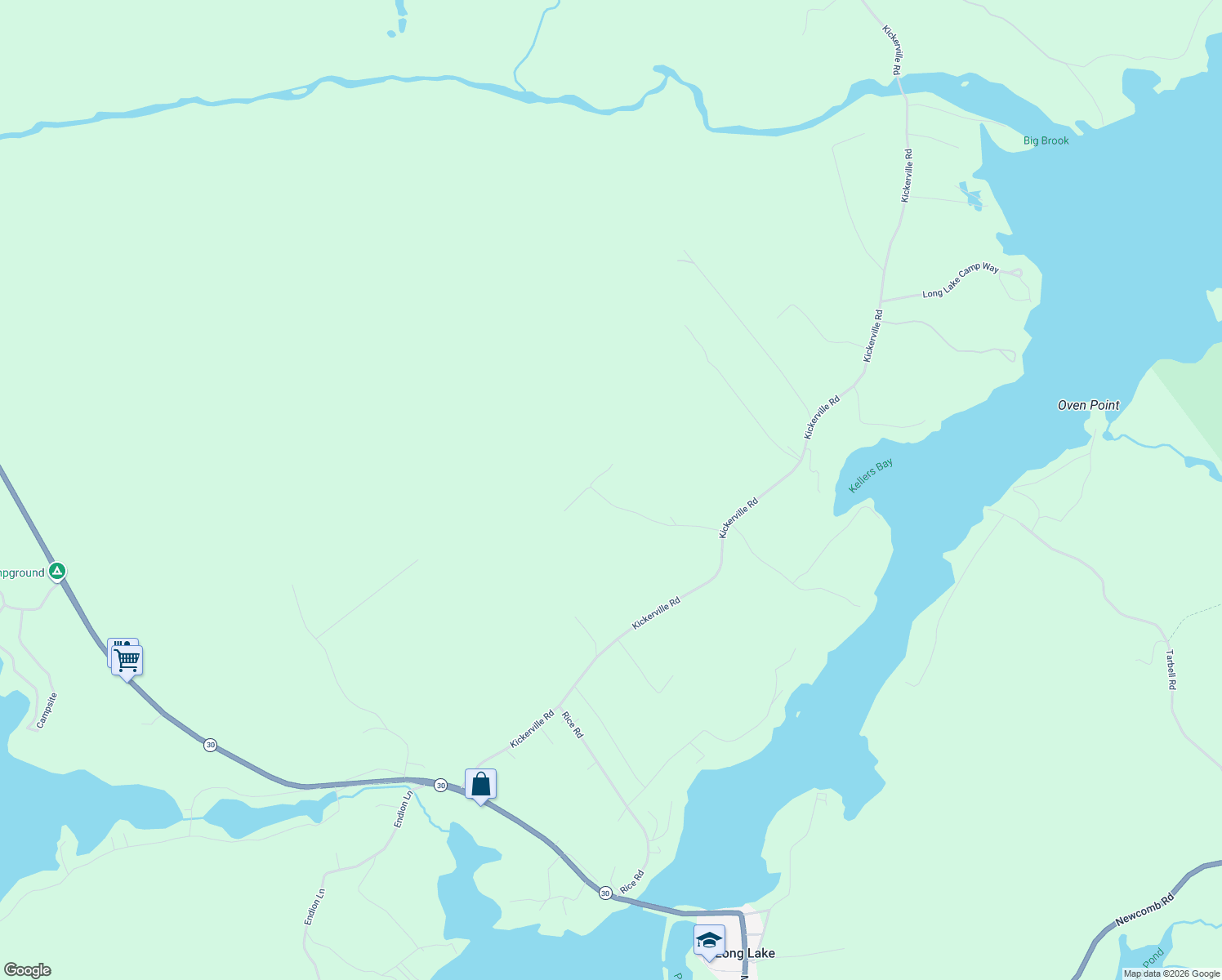 map of restaurants, bars, coffee shops, grocery stores, and more near 88 Short Ridge Way in Long Lake