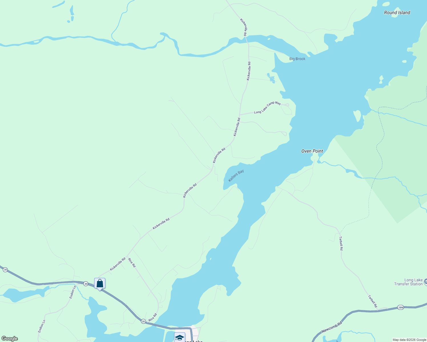 map of restaurants, bars, coffee shops, grocery stores, and more near Triplet Hill Way in Long Lake