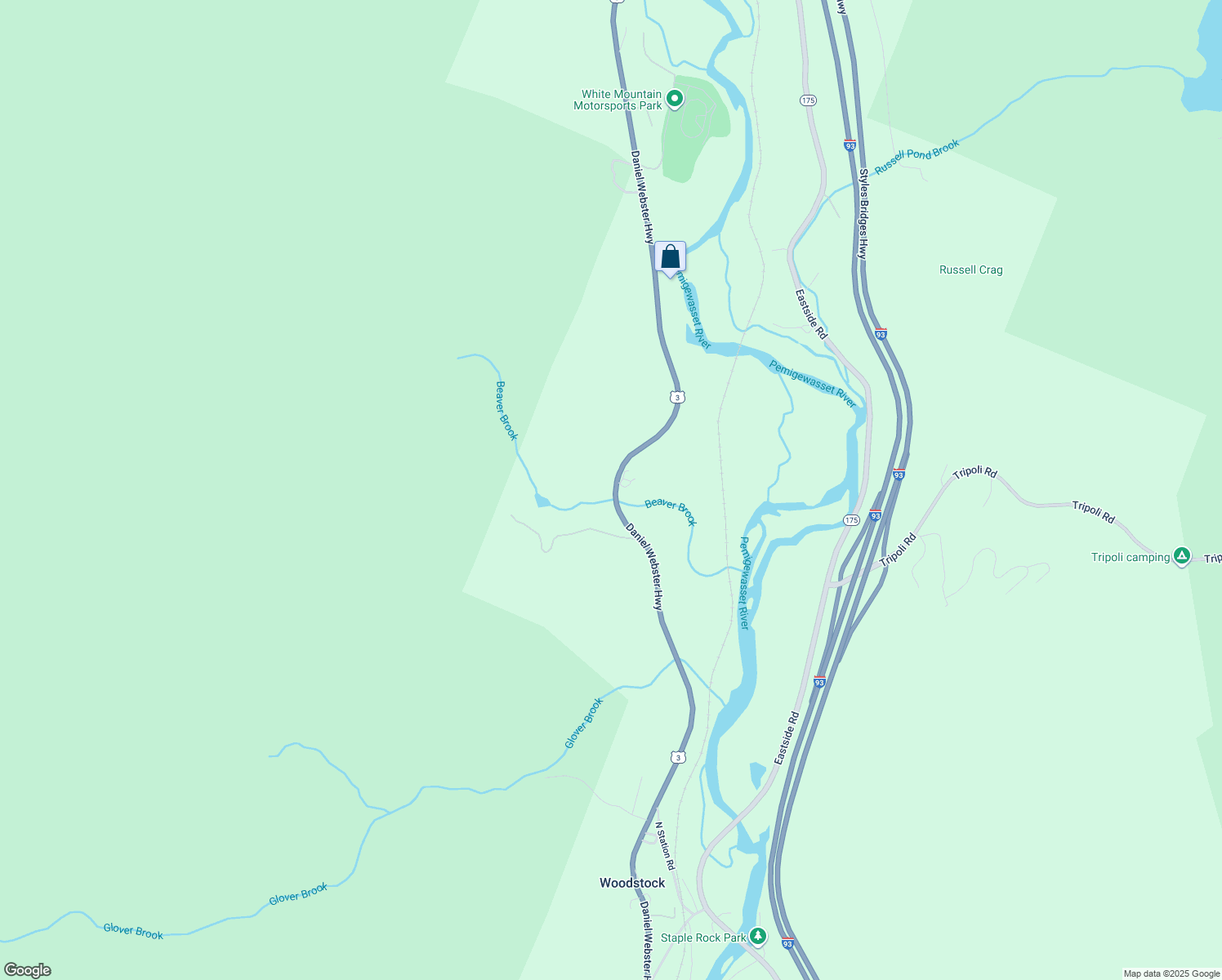 map of restaurants, bars, coffee shops, grocery stores, and more near 1158 Daniel Webster Highway in Woodstock